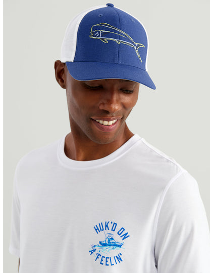 Huk KC Fish Line 110 Trucker Hat - Regatta