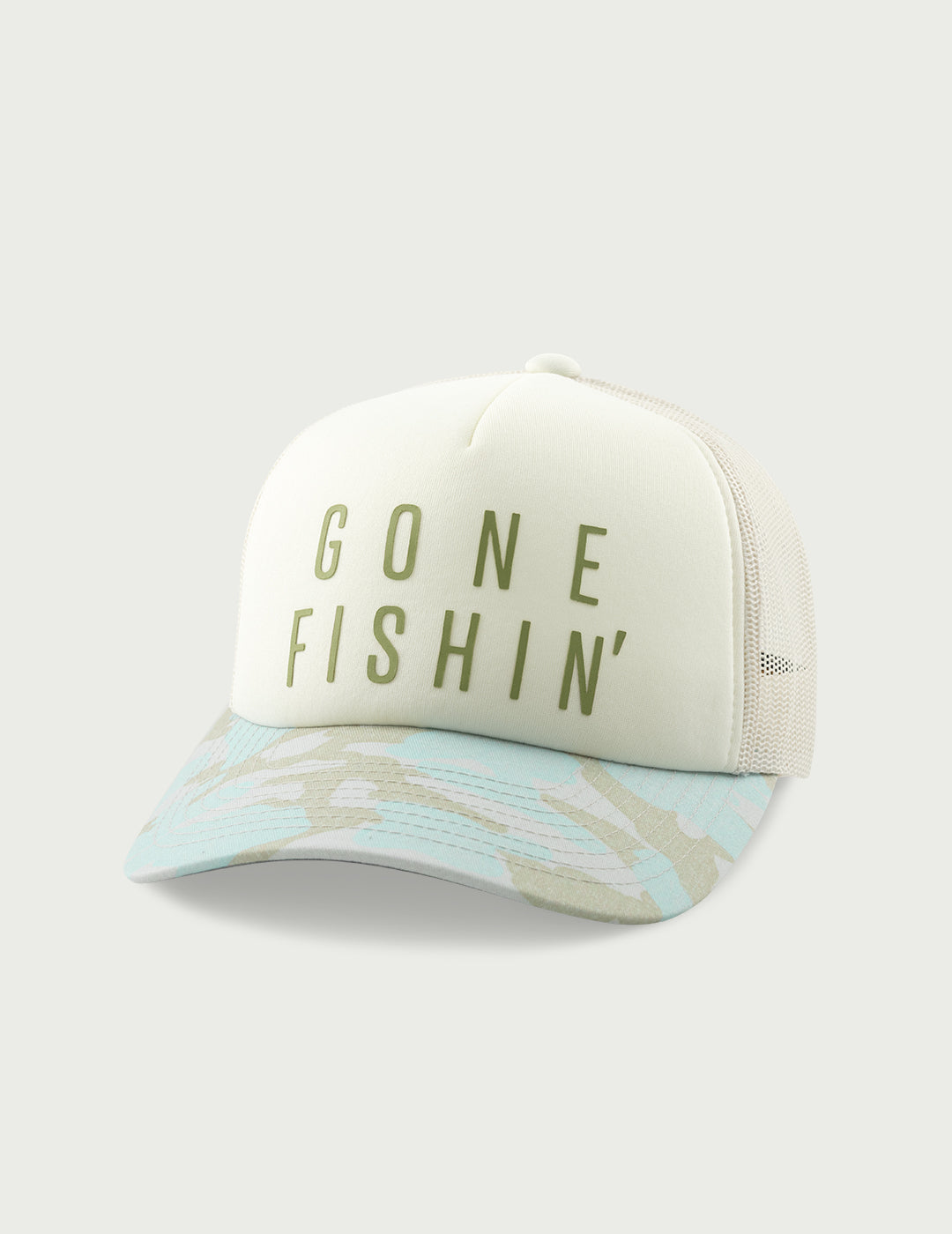 Huk Gone Fishin' Trucker Hat - Egret
