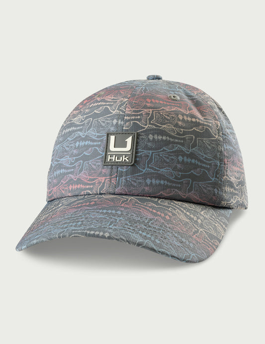 Huk KC Printed Performance Snapback Hat - Anchor Rainbow Bass
