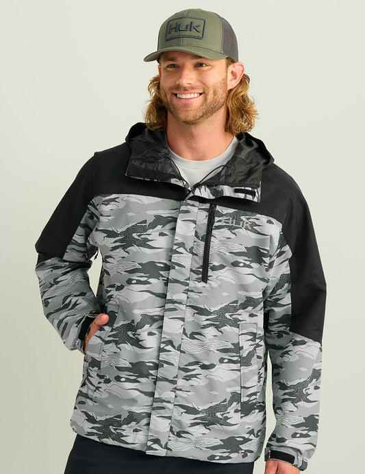 Huk Grand Banks Tidal Map Jacket - Tidal Map Volcanic Ash