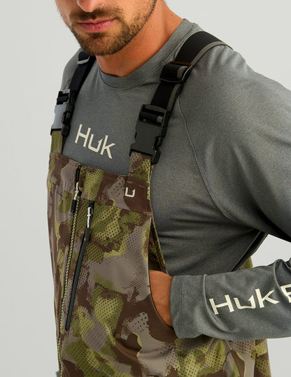 Huk Stormhaul Printed Bib - Grove Green Tideloom Camo
