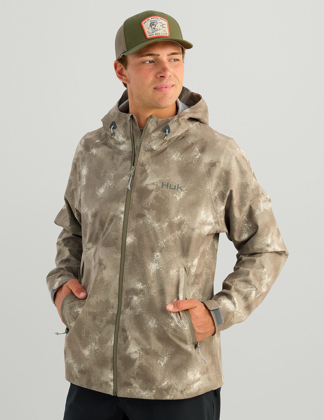 Huk Storm Printed 3-Layer Jacket - Moss Santee Sands