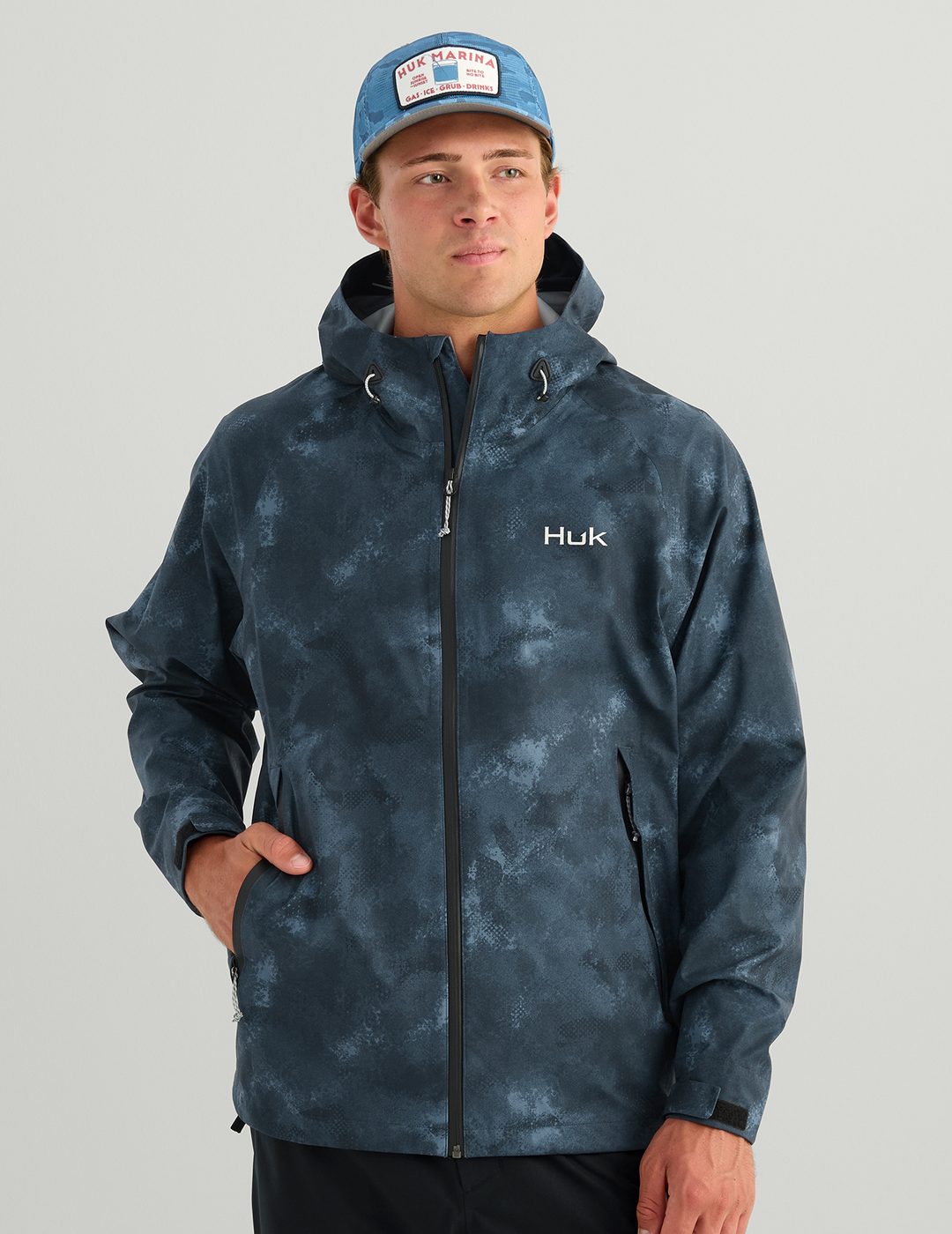 Huk Storm Printed 3-Layer Jacket - Sea Storm Santee Sands