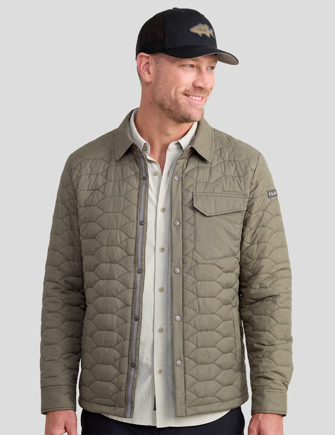 Huk Huk Scale KC Lined Shacket - Mud