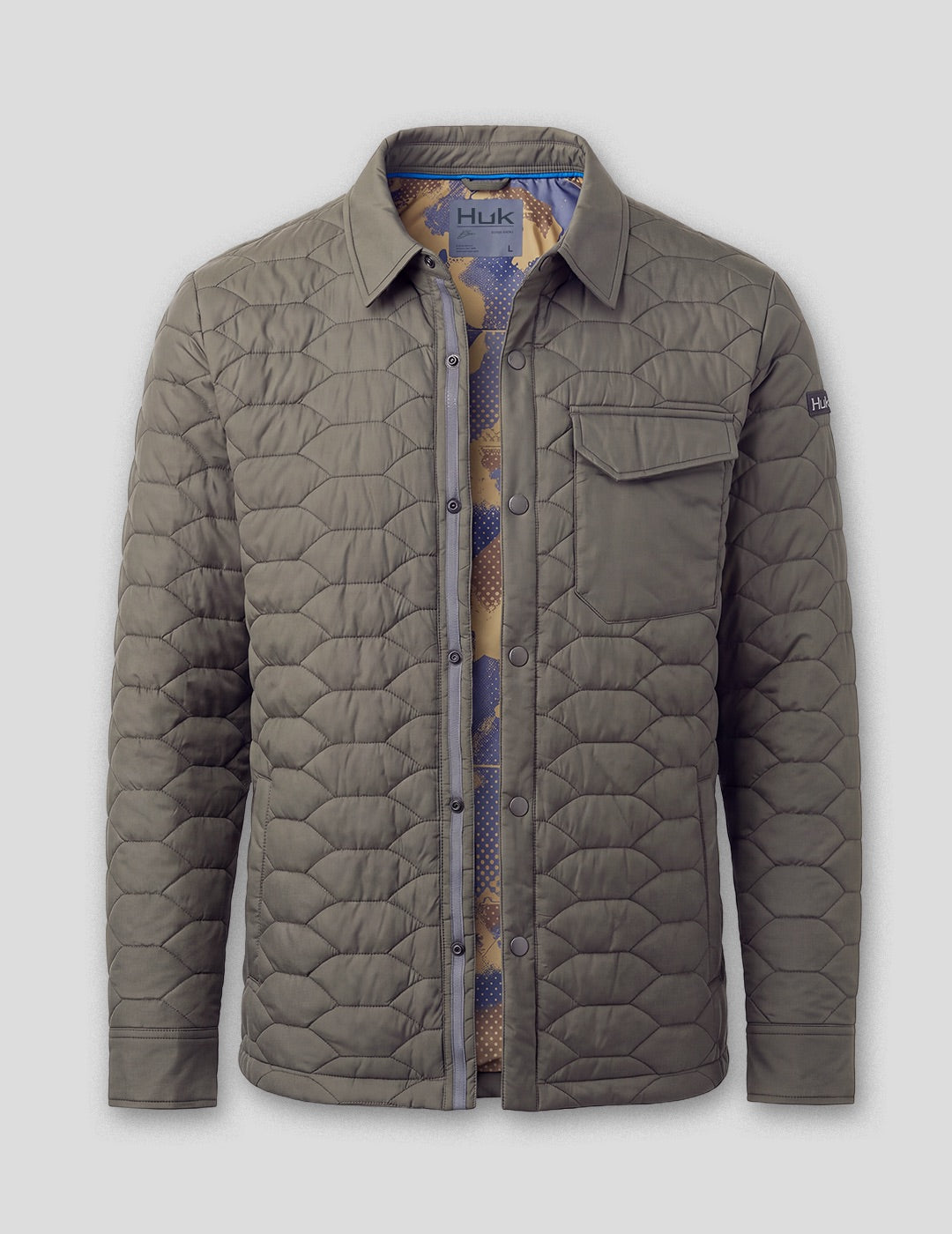 Huk Huk Scale KC Lined Shacket - Mud