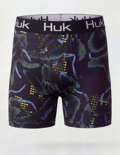 Huk Printed Boxer - Black Forged Camo