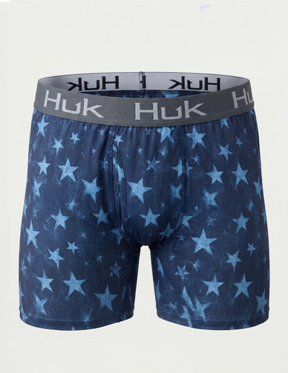 Huk Printed Boxer - Navy Stars