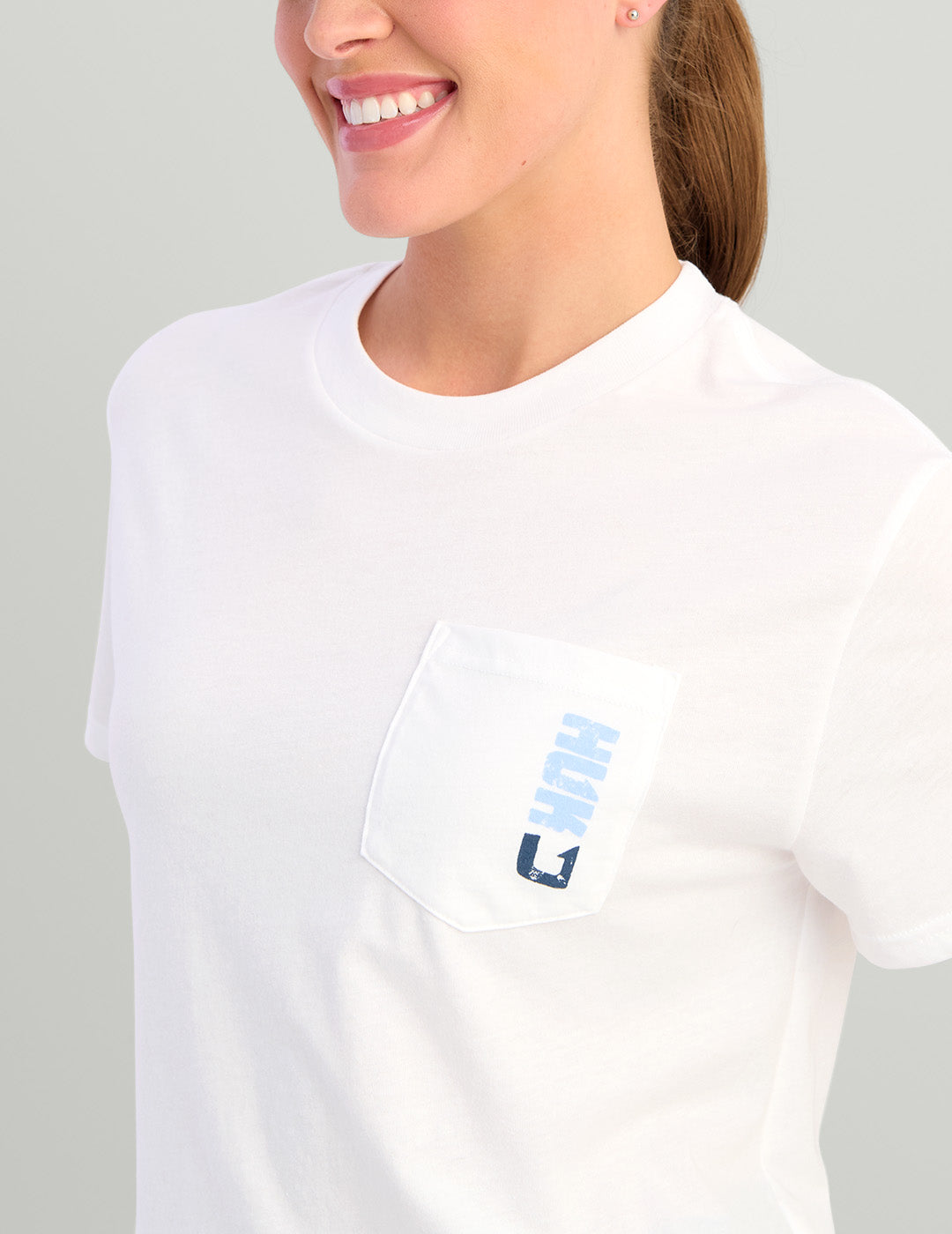 Huk Womens Block Beach Crop Pocket Tee - White