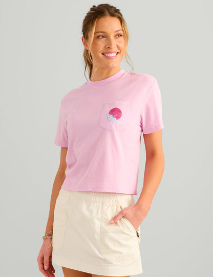 Huk Womens Sea Calling Pocket Tee - Oleander