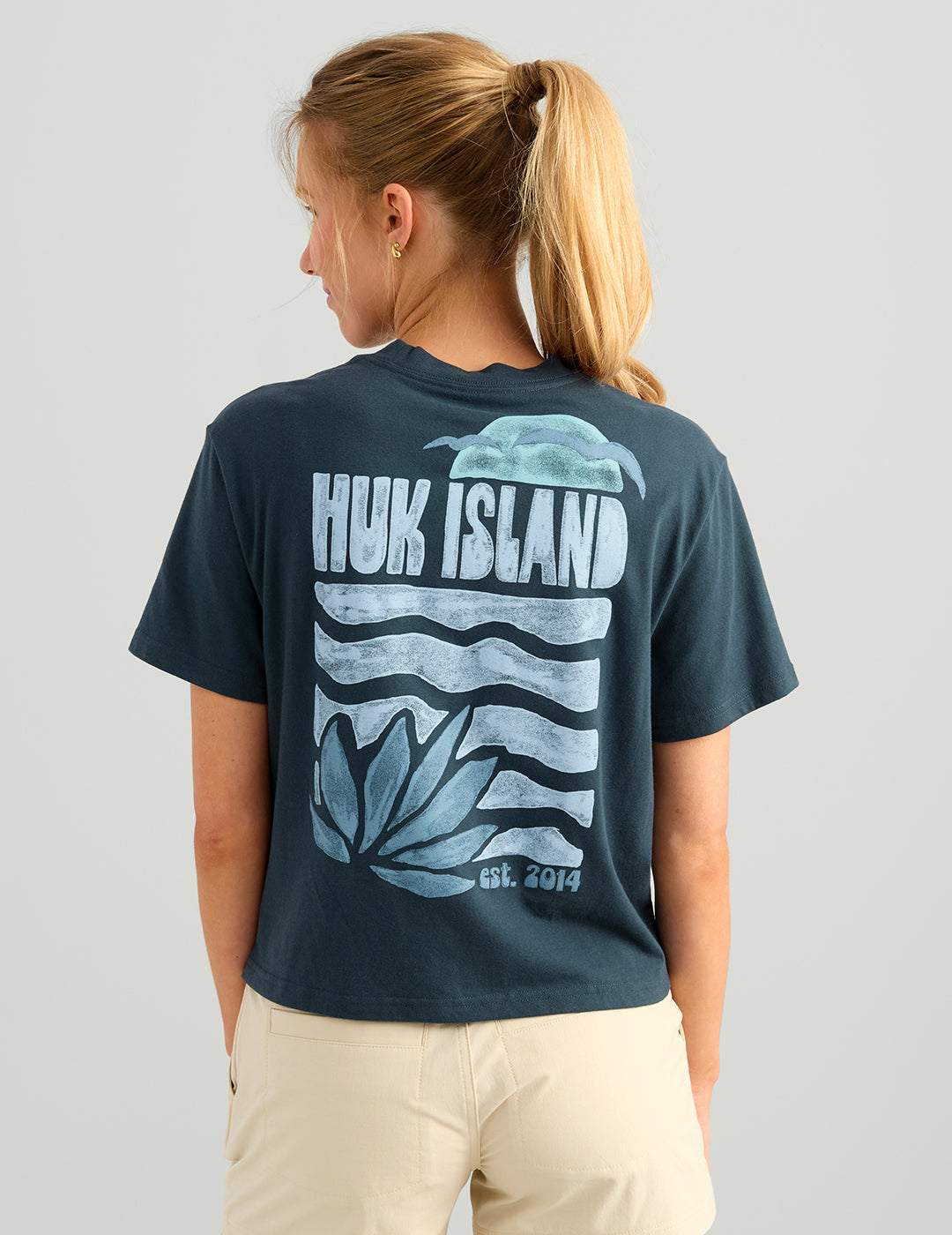 Huk Womens Local Pocket Tee - Sea Storm