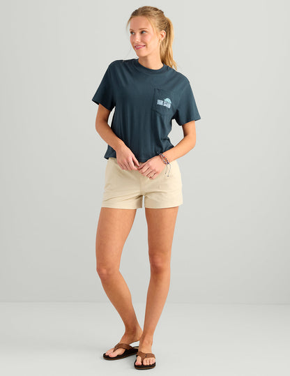 Huk Womens Local Pocket Tee - Sea Storm