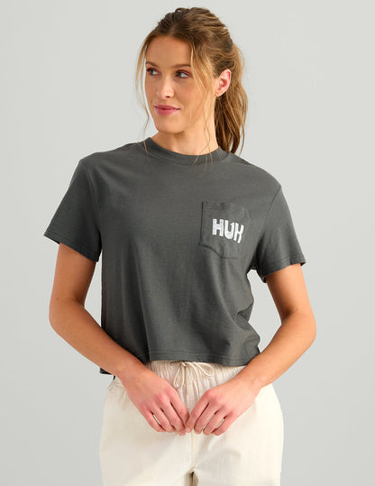 Huk Womens Off Huk Pocket Tee - Dark Shadow
