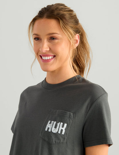 Huk Womens Off Huk Pocket Tee - Dark Shadow