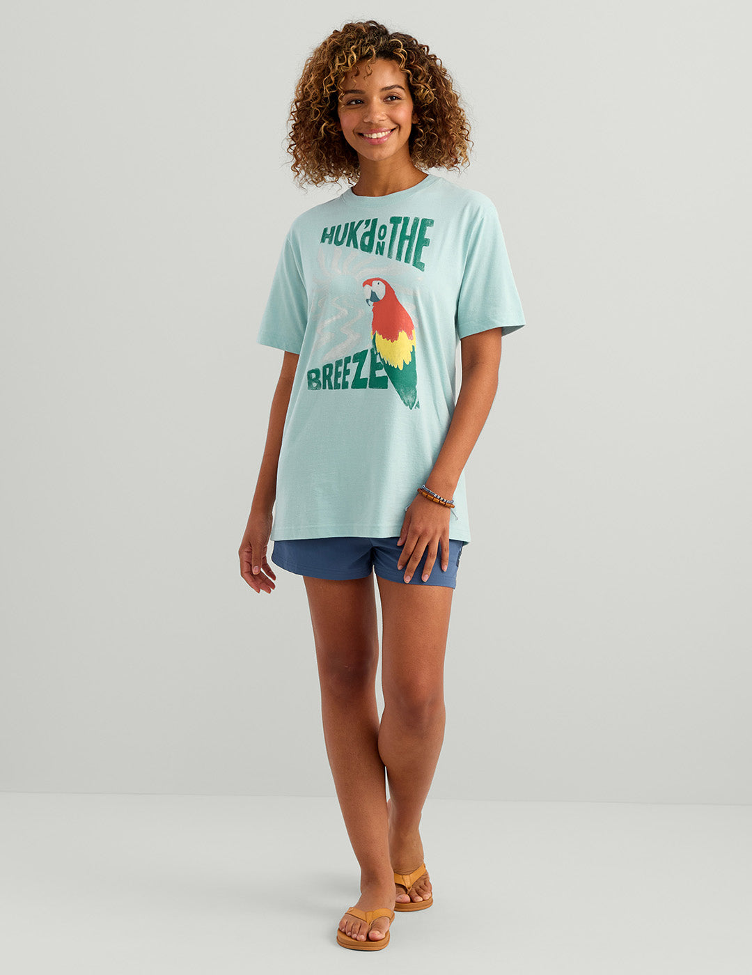 Huk Womens Parrot Breeze Oversized Tee - Heron Blue