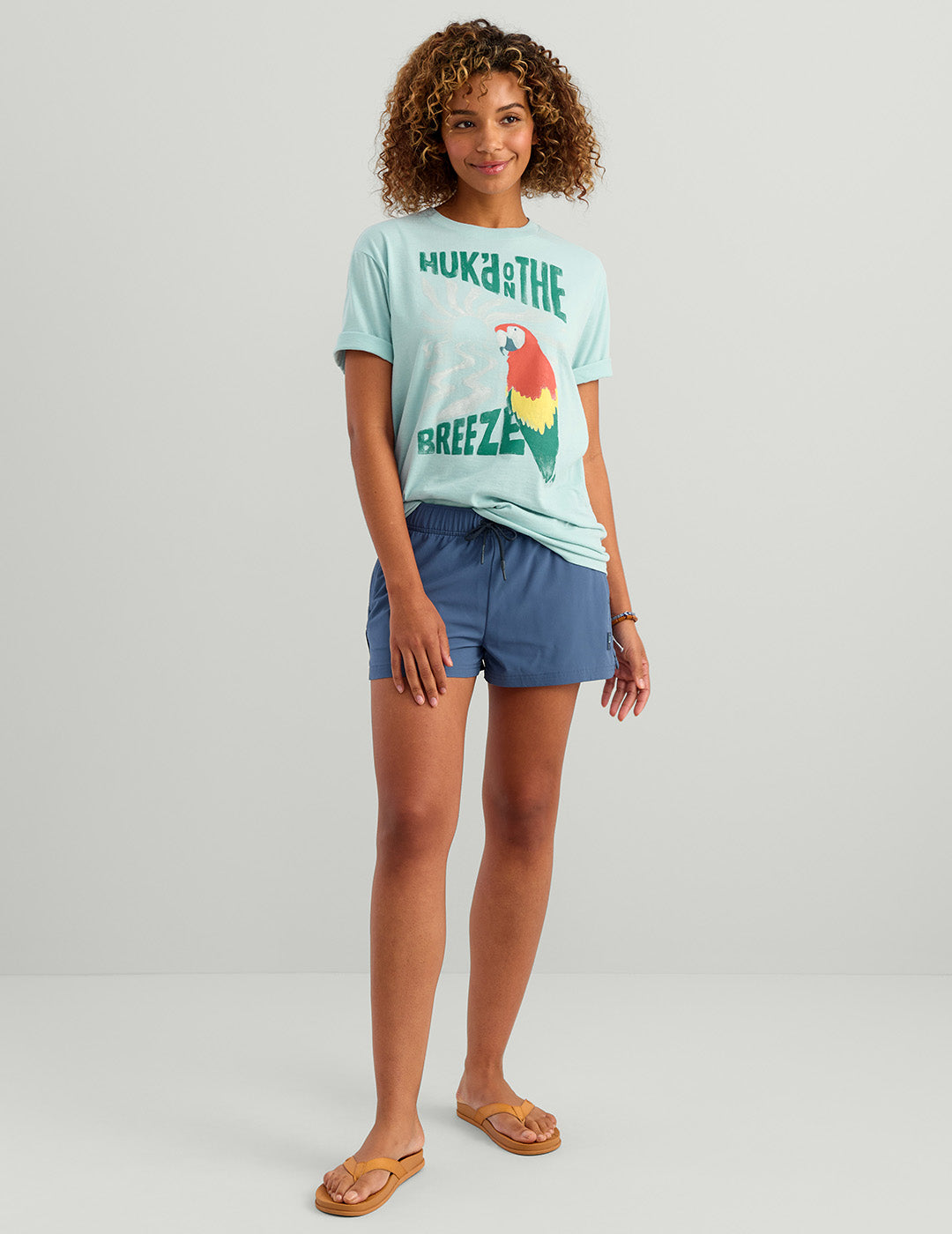 Huk Womens Parrot Breeze Oversized Tee - Heron Blue