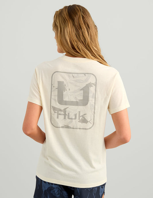 Huk Womens Ocean Palm Pocket Tee - Egret