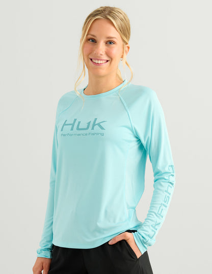 Huk Womens Pursuit Performance Crew - Caicos