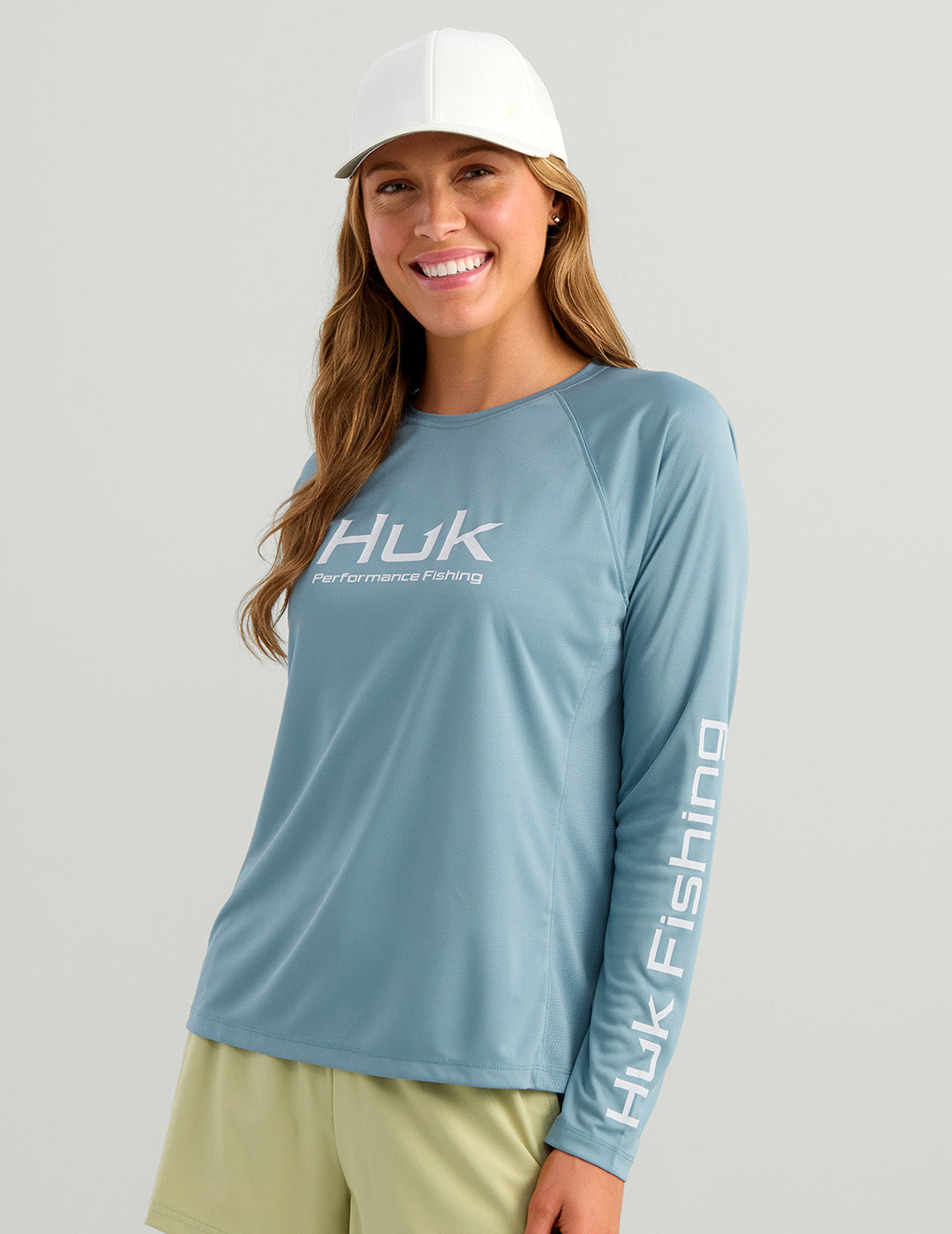Huk Womens Pursuit Performance Crew - Blue Shadow