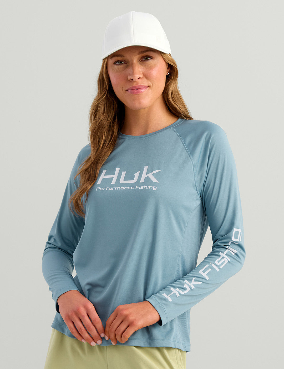 Huk Womens Pursuit Performance Crew - Blue Shadow