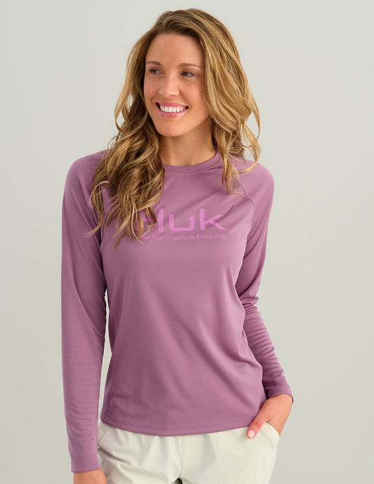 Huk Womens Pursuit Performance Crew - Coastal Dusk