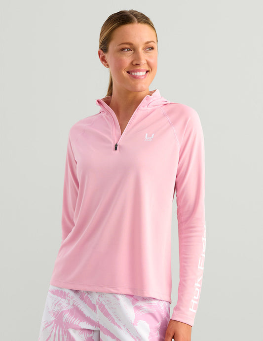Huk Womens Icon Performance Hoodie - Oleander