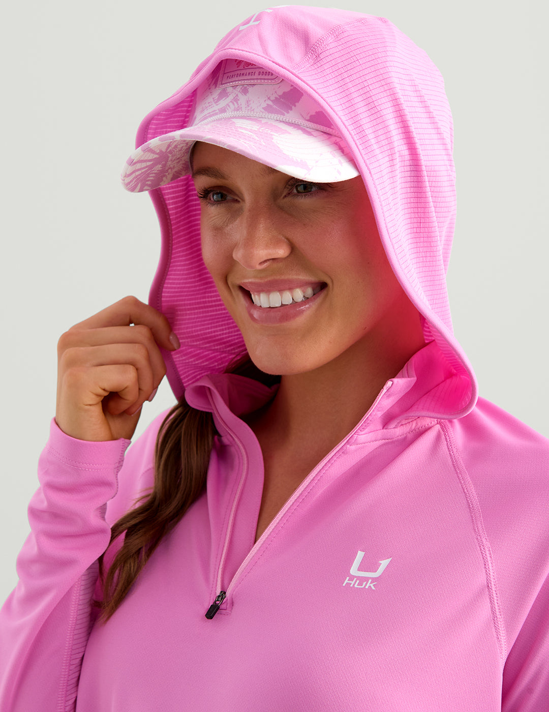 Huk Womens Icon Performance Hoodie - Bright Pink