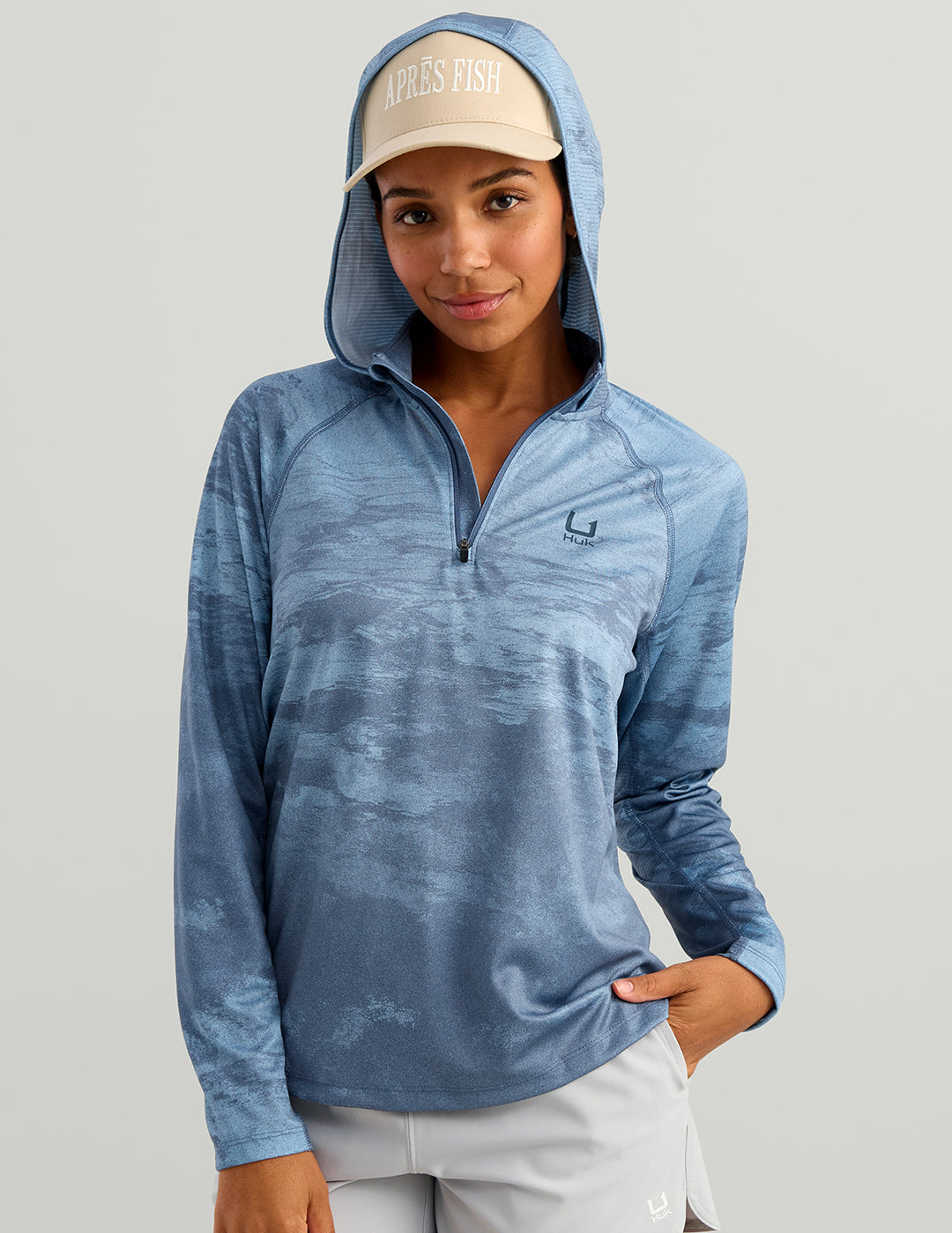 Huk Womens Icon Performance Hoodie - Vintage Indigo Sea Spray