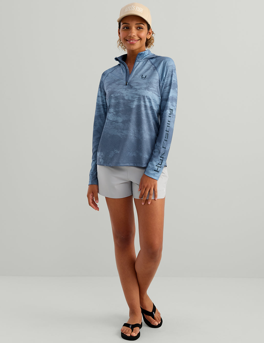 Huk Womens Icon Performance Hoodie - Vintage Indigo Sea Spray