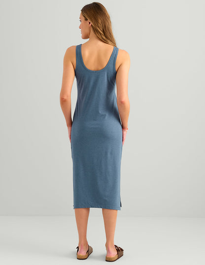 Huk Womens Bayside Midi Dress - Vintage Indigo Heather