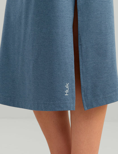 Huk Womens Bayside Midi Dress - Vintage Indigo Heather