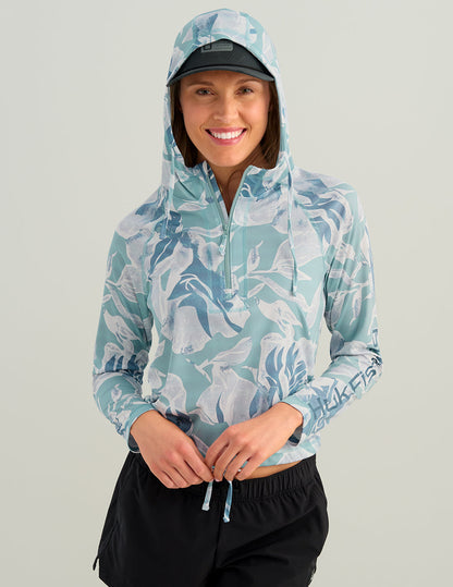 Huk Womens Pursuit Maren Hoodie - Reefline Petal Breeze