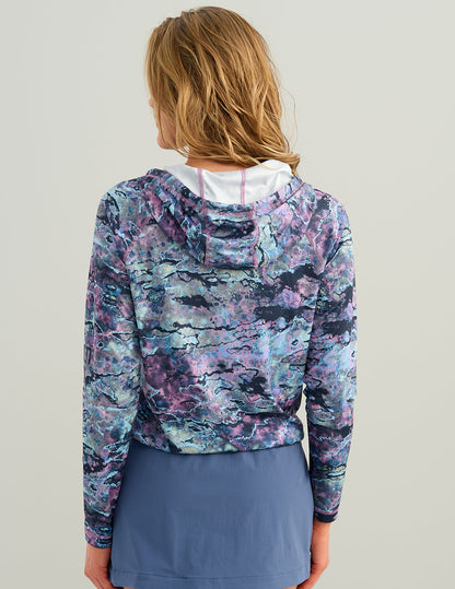 Huk Womens Pursuit Maren Hoodie - Coastal Wildflower Moonscape