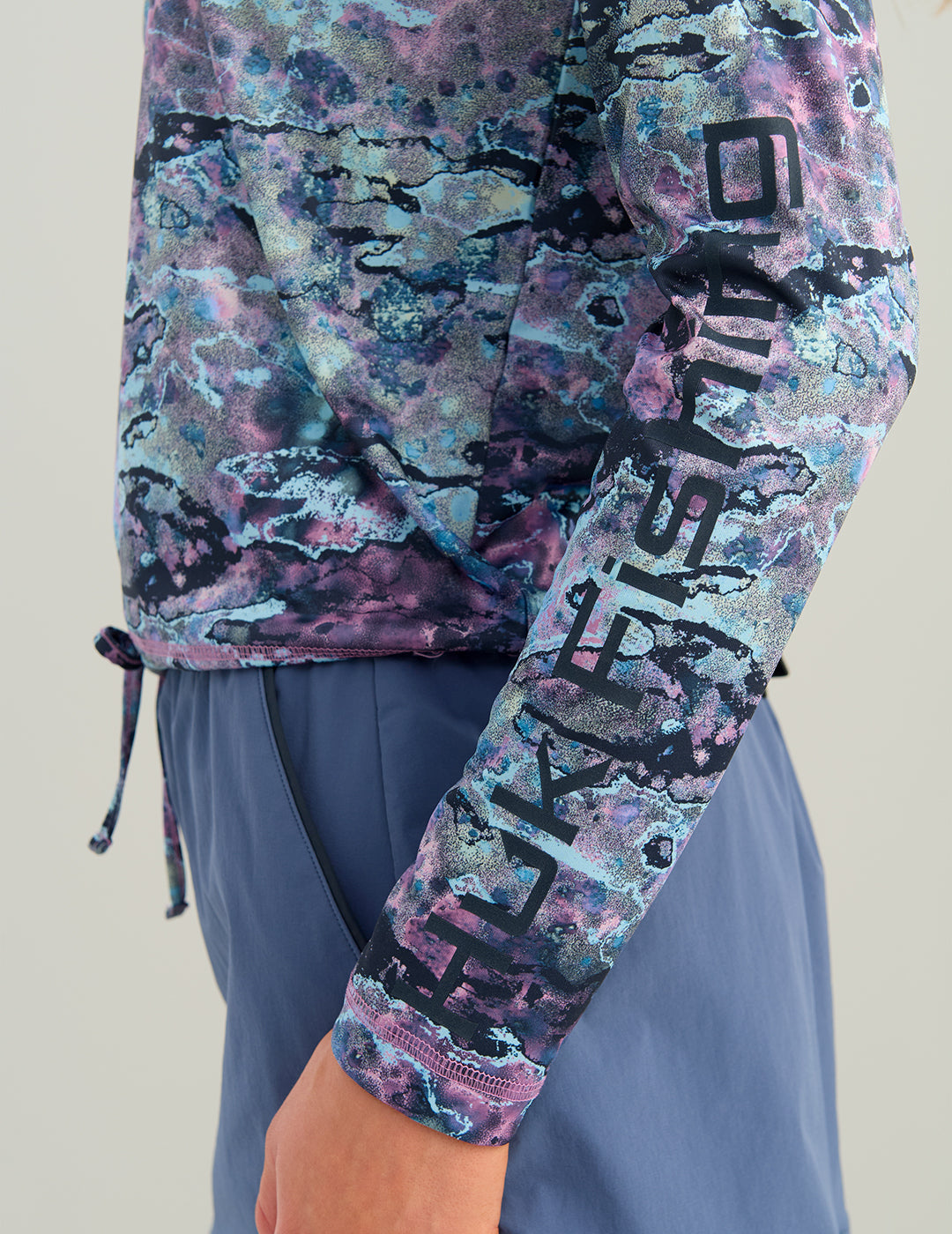 Huk Womens Pursuit Maren Hoodie - Coastal Wildflower Moonscape