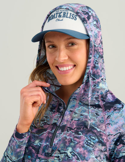Huk Womens Pursuit Maren Hoodie - Coastal Wildflower Moonscape