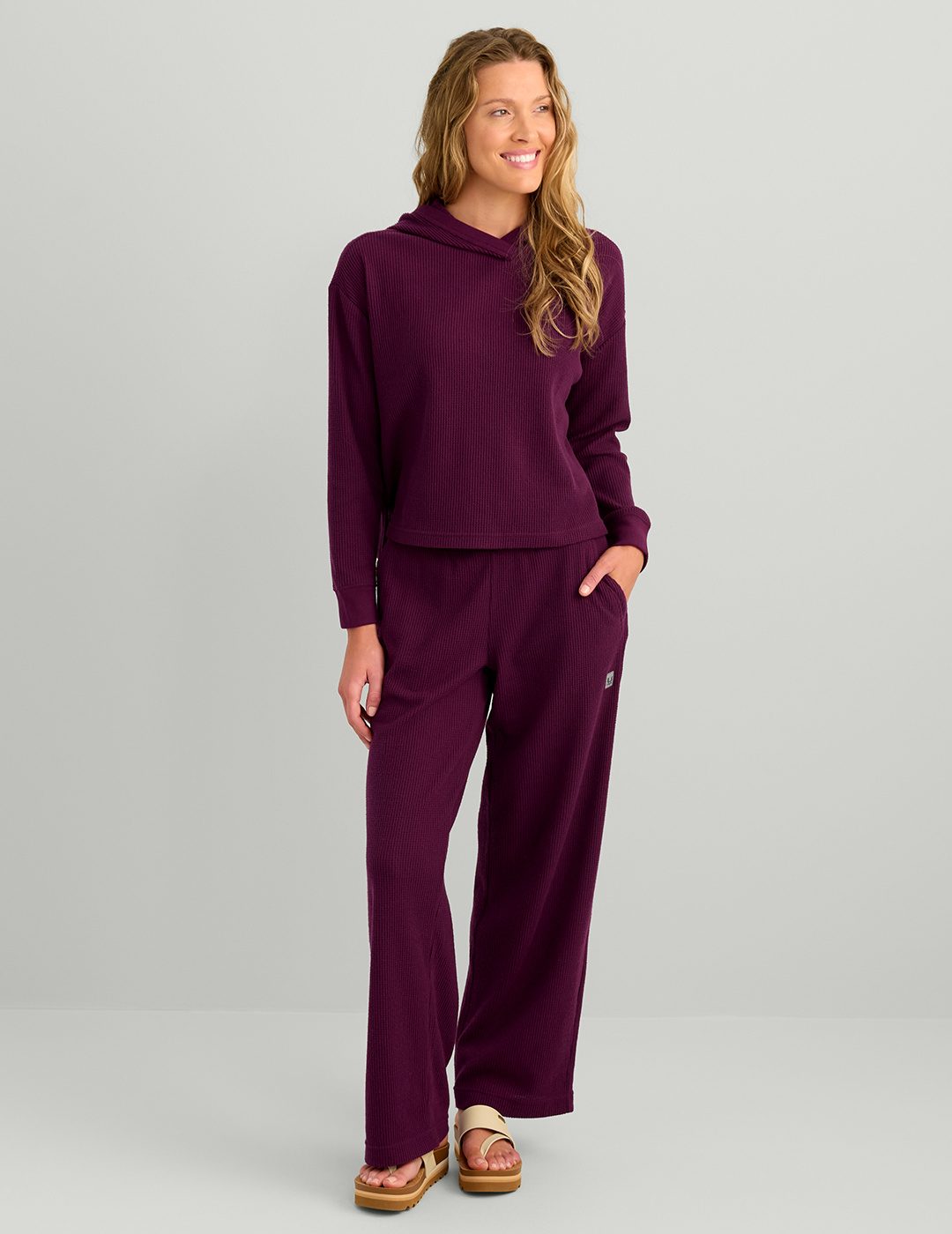 Huk Womens Waffle Hoodie - Midnight Cove