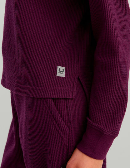 Huk Womens Waffle Hoodie - Midnight Cove