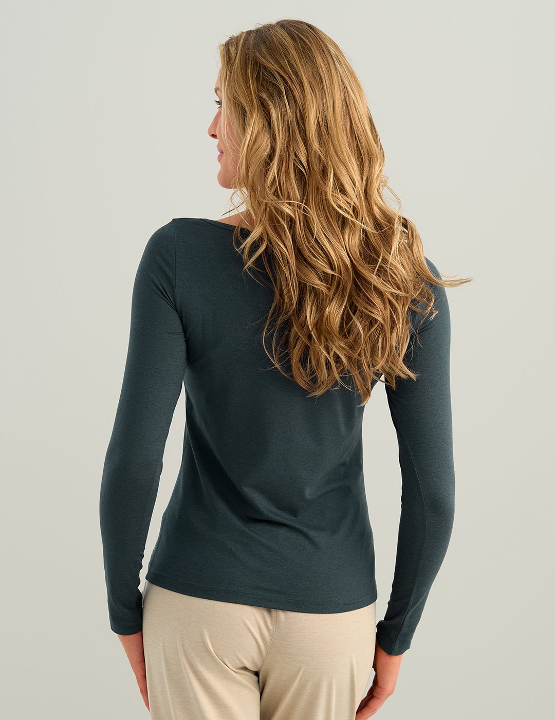 Huk Bayside Long Sleeve Scoop Neck - Vintage Indigo Heather
