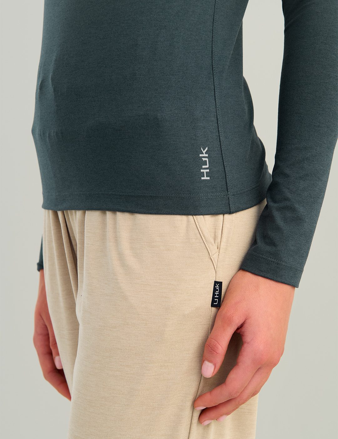 Huk Bayside Long Sleeve Scoop Neck - Vintage Indigo Heather
