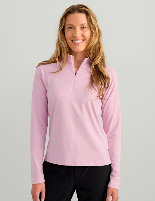 Huk Womens Harbor Ease 1/4 Zip - Oleander Heather