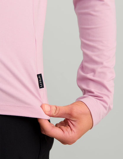 Huk Womens Harbor Ease 1/4 Zip - Oleander Heather