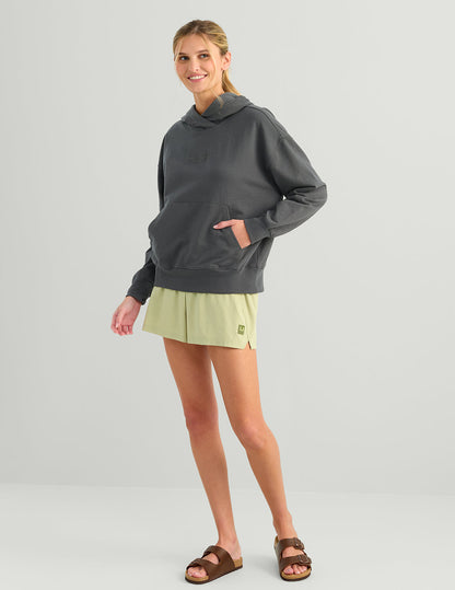 Huk Womens Edisto Logo Terry Hoodie - Dark Shadow