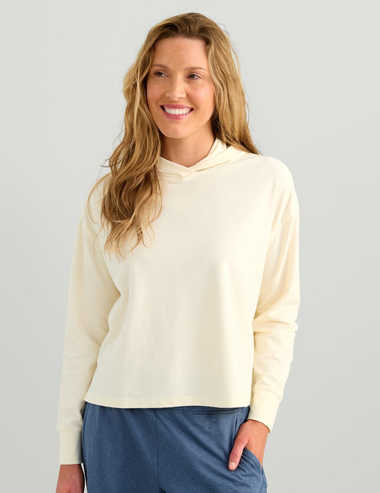Huk Womens Leeward Fleece Hoodie - Egret