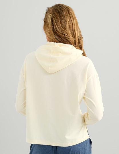 Huk Womens Leeward Fleece Hoodie - Egret