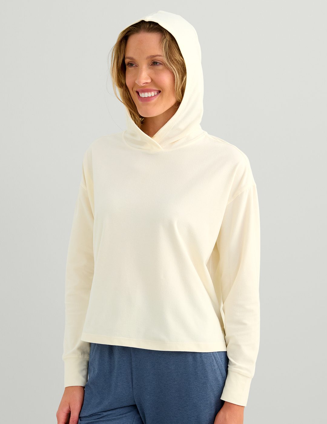 Huk Womens Leeward Fleece Hoodie - Egret