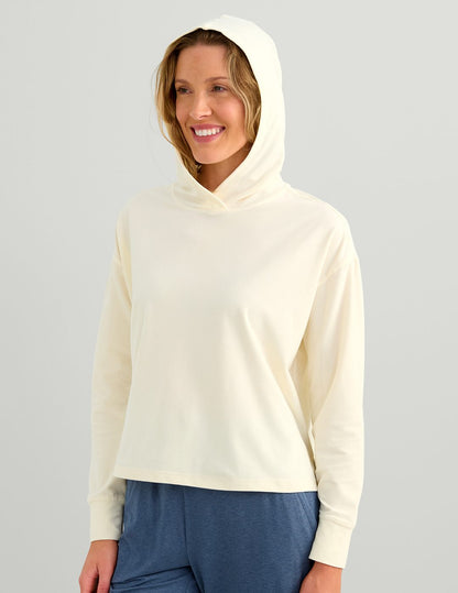 Huk Womens Leeward Fleece Hoodie - Egret