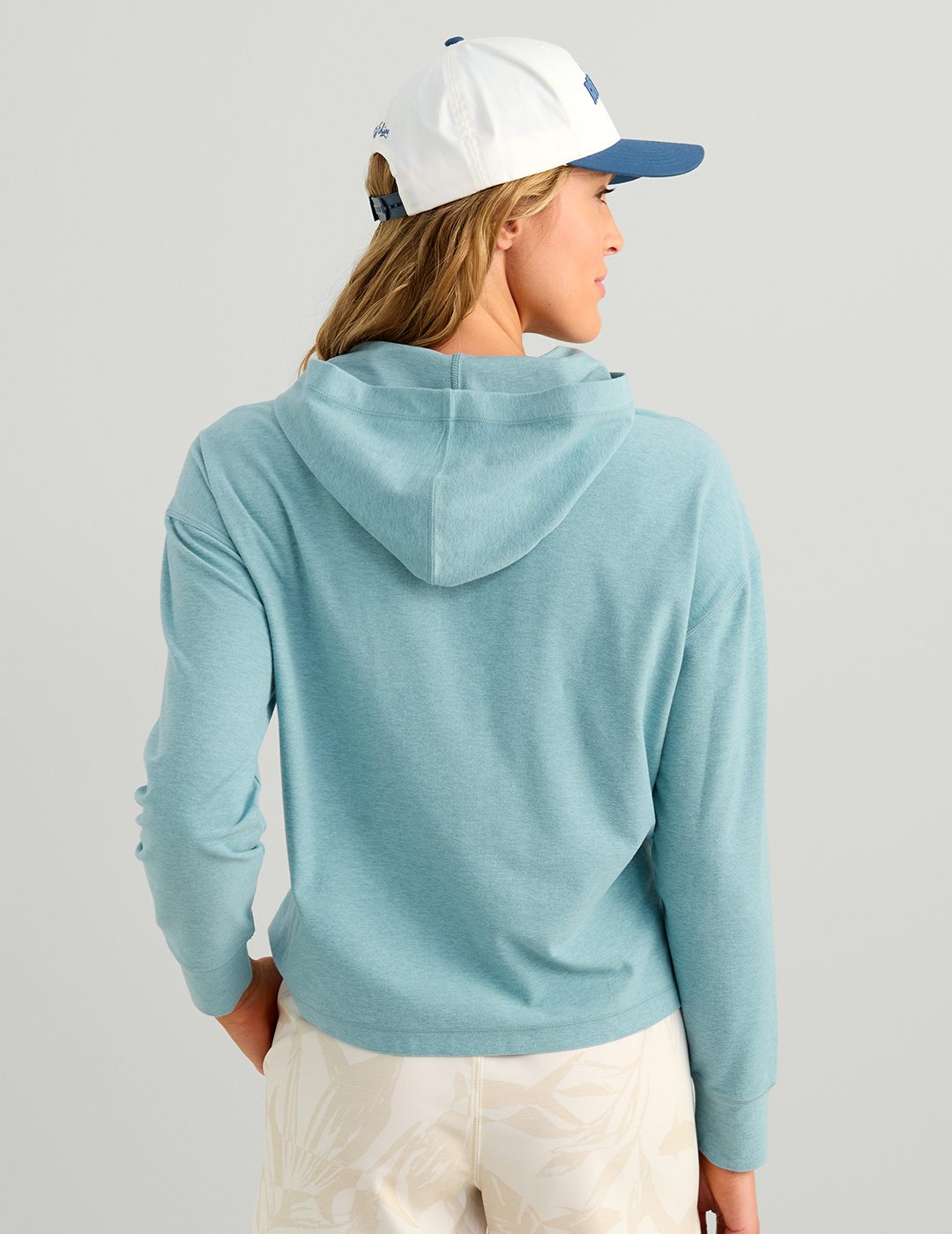 Huk Womens Leeward Fleece Hoodie - Reefline Heather