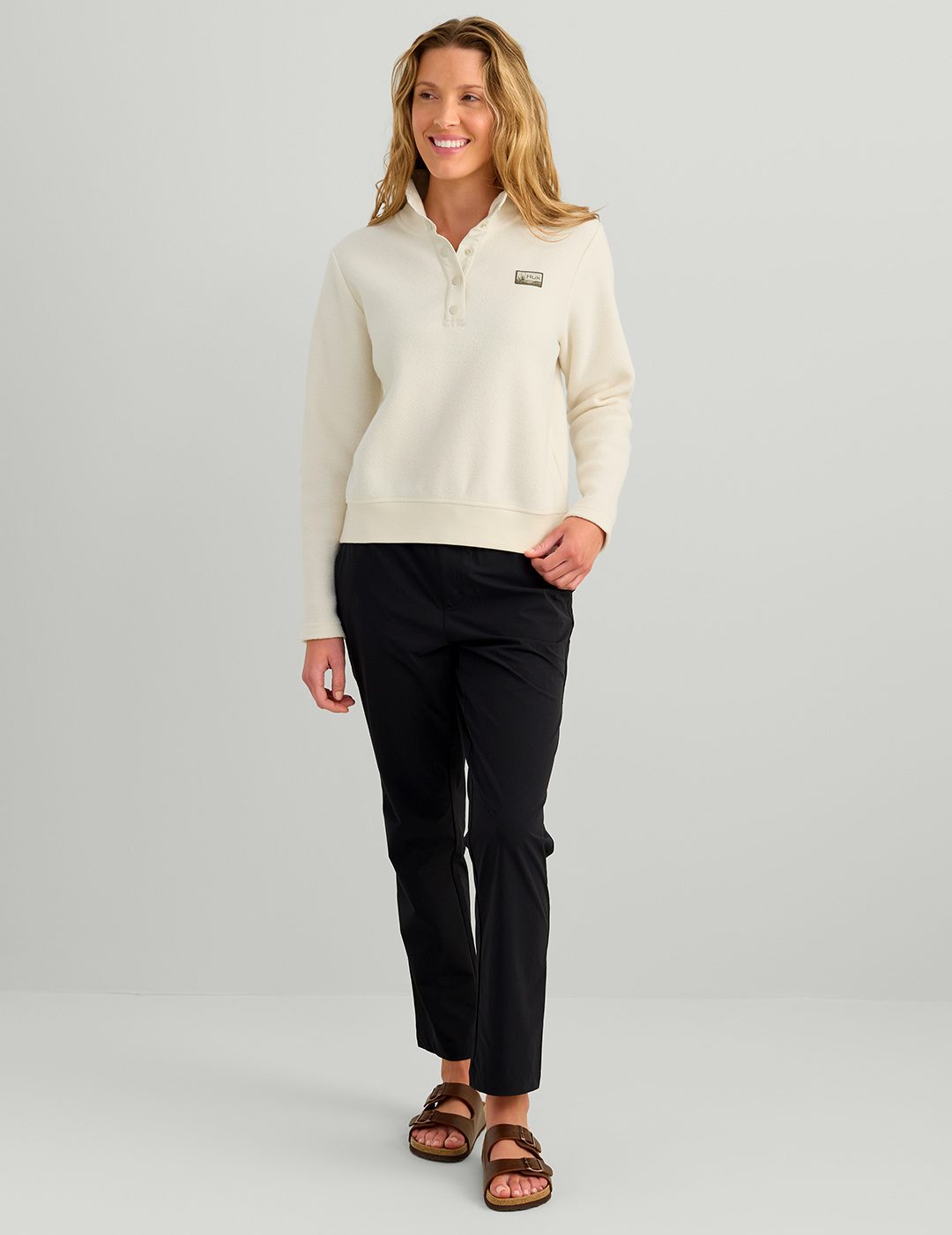 Huk Womens Camden Snap Fleece Pullover - Egret
