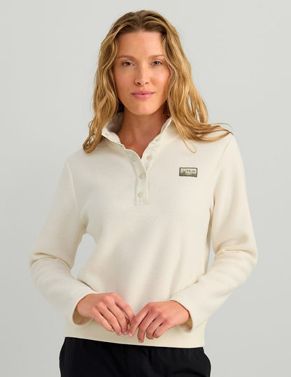 Huk Womens Camden Snap Fleece Pullover - Egret