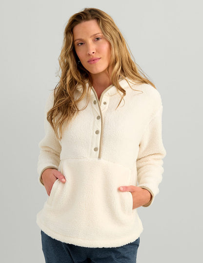 Huk Womens Pebble Fleece Hoodie - Egret