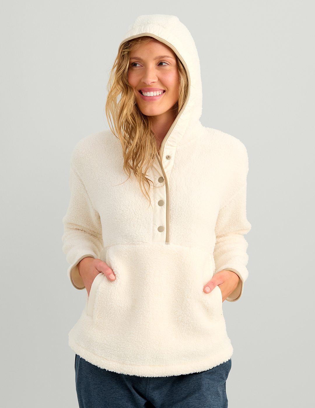 Huk Womens Pebble Fleece Hoodie - Egret